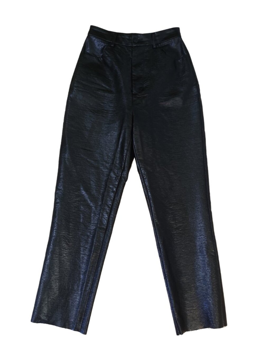 White Fox Faux Leather Pants